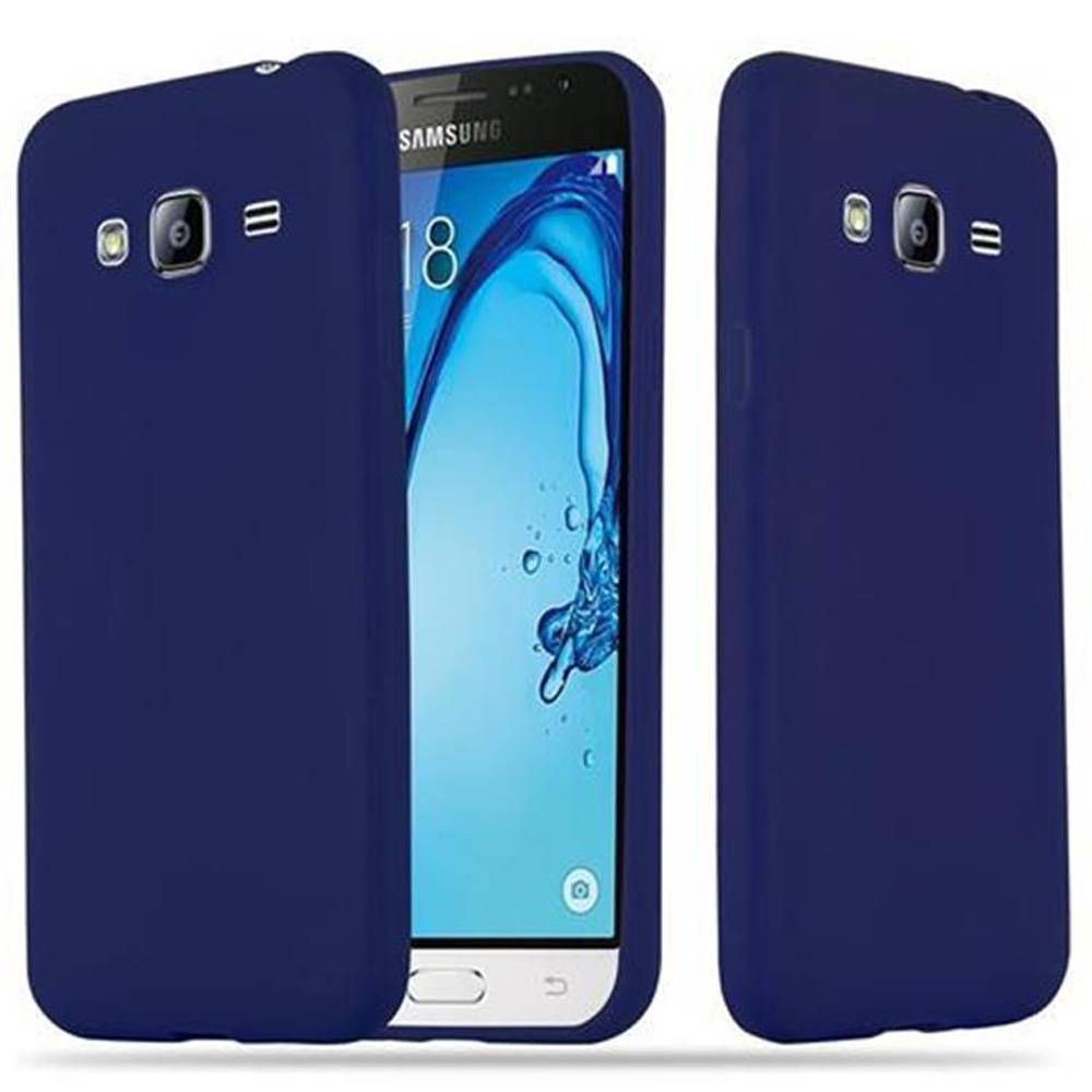 Cadorabo Hülle für Samsung Galaxy J3 2015 Schutzhülle in Blau Handyhülle TPU Silikon Etui Case Cover