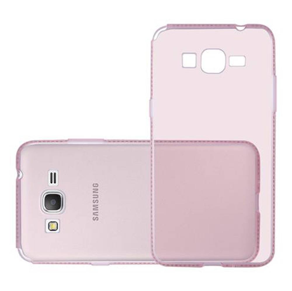 Cadorabo Hülle für Samsung Galaxy GRAND PRIME Schutz Hülle in Rosa Case Cover TPU Silikon Strass Handyhülle Etui