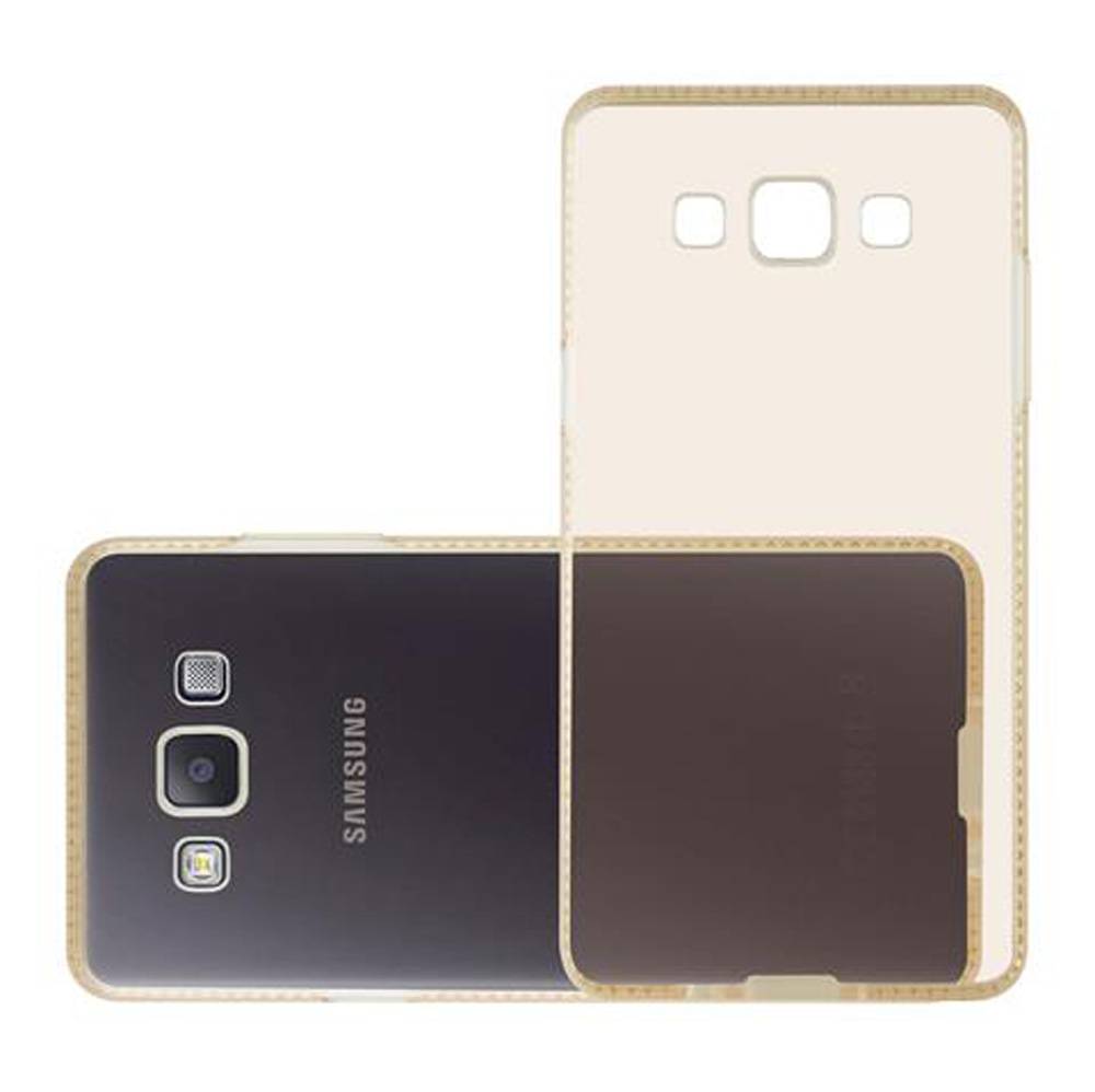 Cadorabo Hülle für Samsung Galaxy A5 2015 Schutz Hülle in Gelb Case Cover TPU Silikon Strass Handyhülle Etui