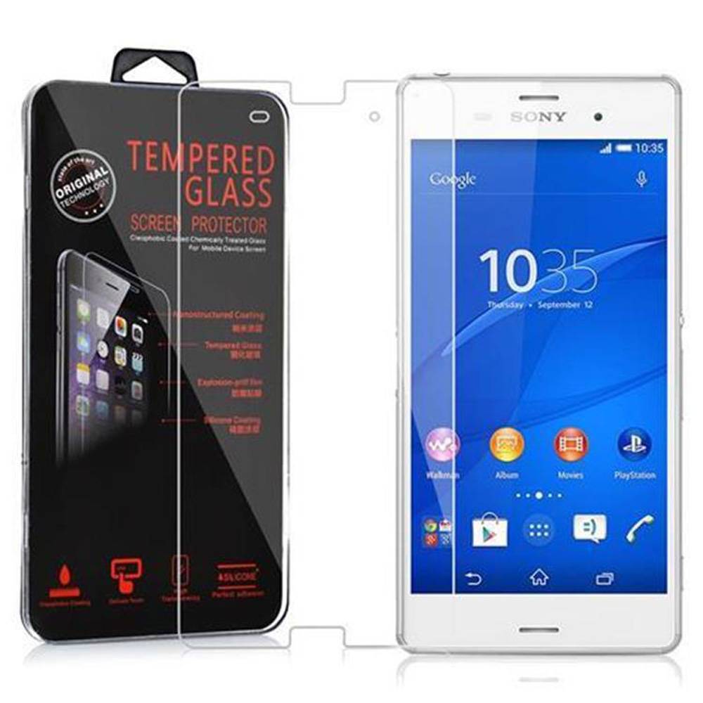 Cadorabo Panzer Folie für Sony Xperia Z3 Schutzfolie in Transparent Gehärtetes Tempered Display-Schutzglas