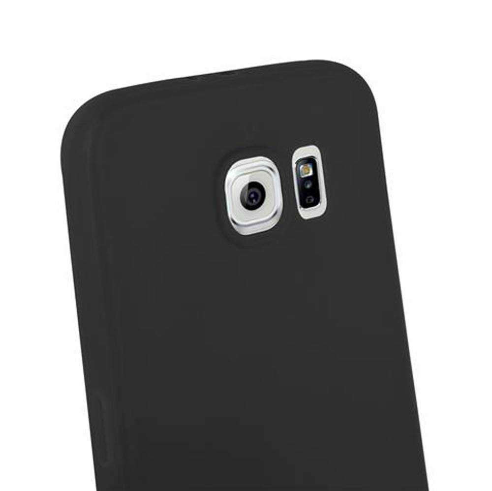 Cadorabo Hülle für Samsung Galaxy S6 Schutzhülle in Schwarz Handyhülle TPU Silikon Etui Case Cover