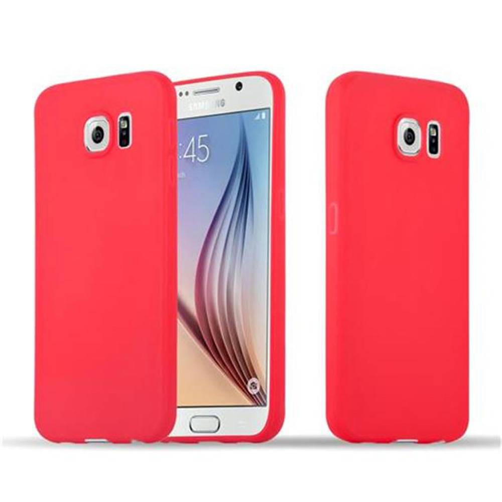 Cadorabo Hülle für Samsung Galaxy S6 Schutzhülle in Rot Handyhülle TPU Silikon Etui Case Cover