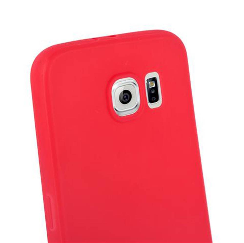 Cadorabo Hülle für Samsung Galaxy S6 Schutzhülle in Rot Handyhülle TPU Silikon Etui Case Cover