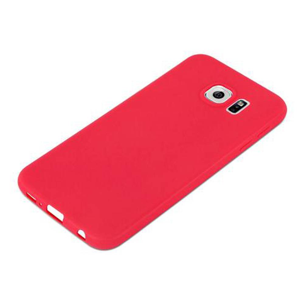 Cadorabo Hülle für Samsung Galaxy S6 Schutzhülle in Rot Handyhülle TPU Silikon Etui Case Cover