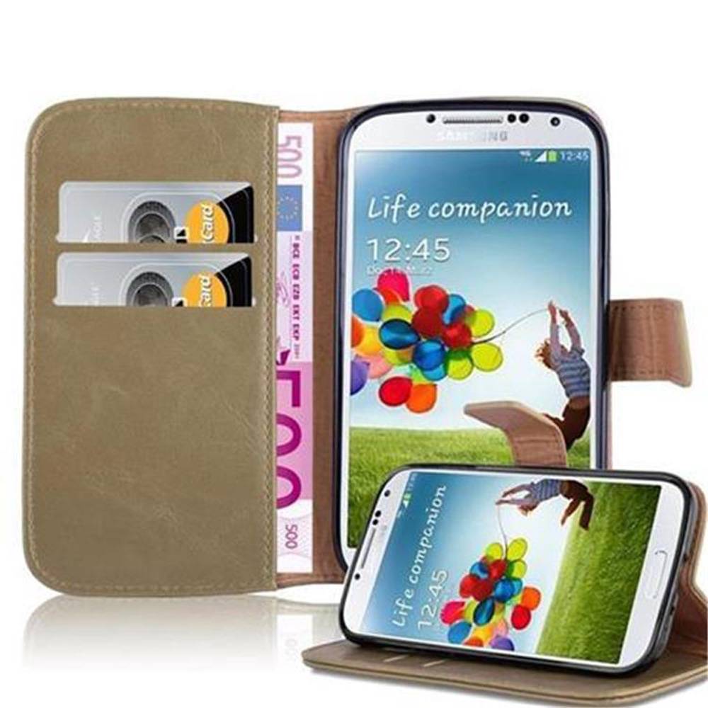 Cadorabo Hülle für Samsung Galaxy S4 Schutzhülle in Braun Handyhülle Book Tasche Case Etui Luxury