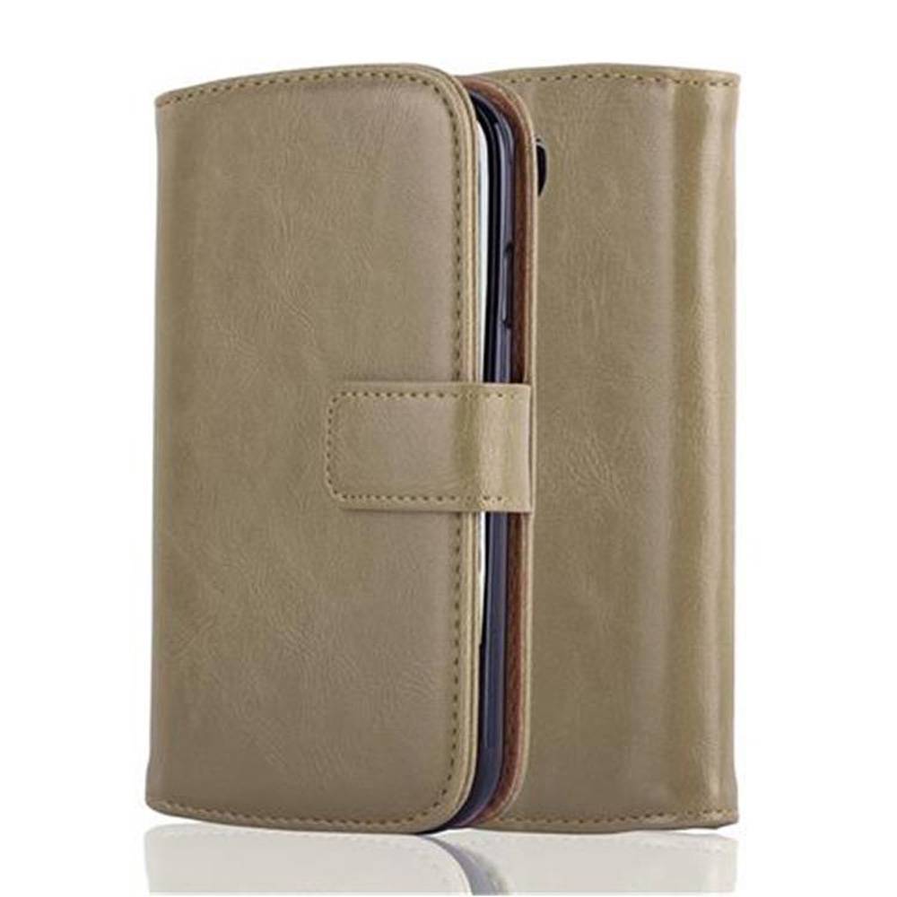 Cadorabo Hülle für Samsung Galaxy S4 Schutzhülle in Braun Handyhülle Book Tasche Case Etui Luxury