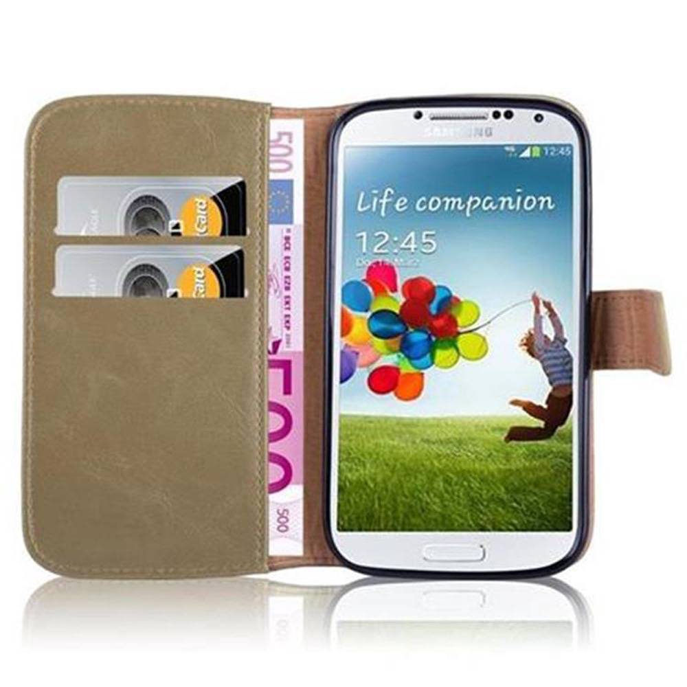 Cadorabo Hülle für Samsung Galaxy S4 Schutzhülle in Braun Handyhülle Book Tasche Case Etui Luxury