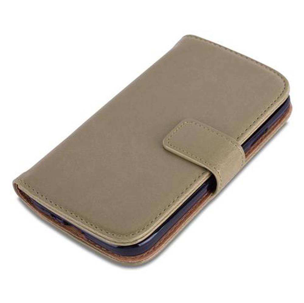 Cadorabo Hülle für Samsung Galaxy S4 Schutzhülle in Braun Handyhülle Book Tasche Case Etui Luxury
