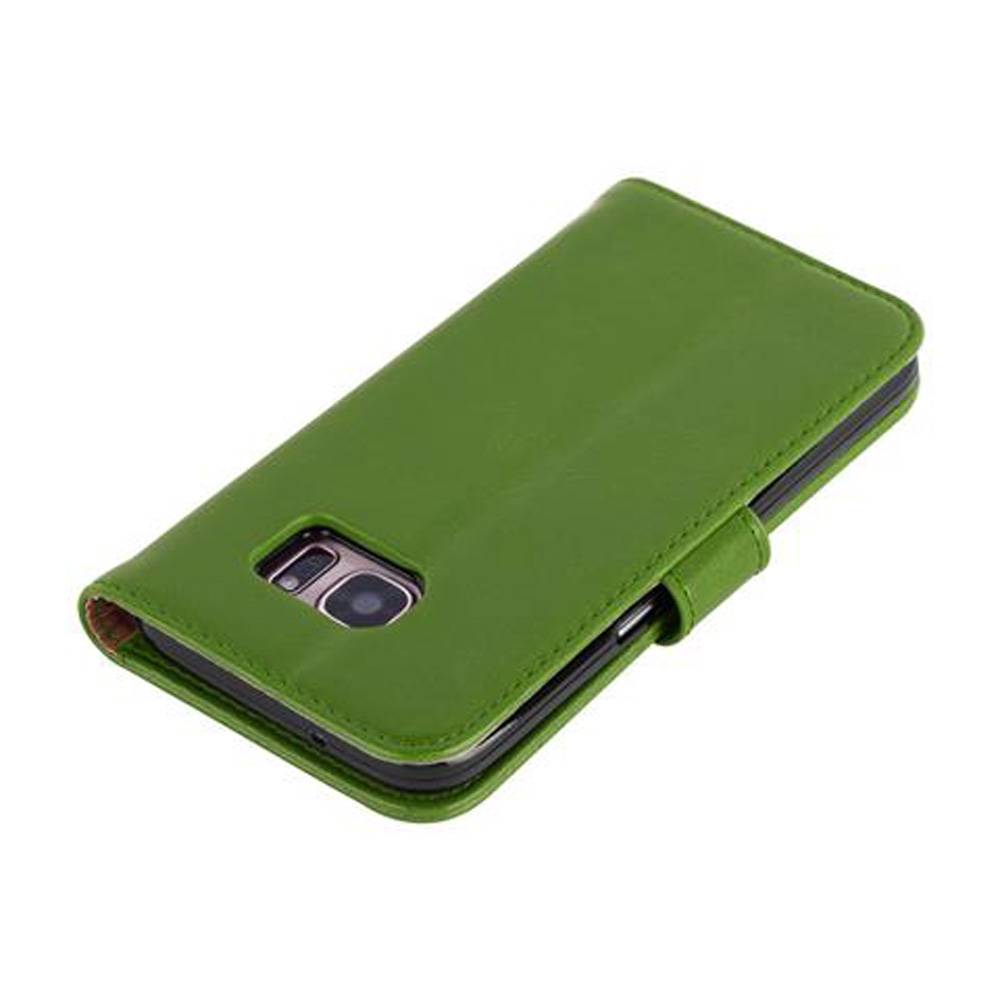 Cadorabo Hülle für Samsung Galaxy S7 Schutzhülle in Grün Handyhülle Book Tasche Case Etui Luxury