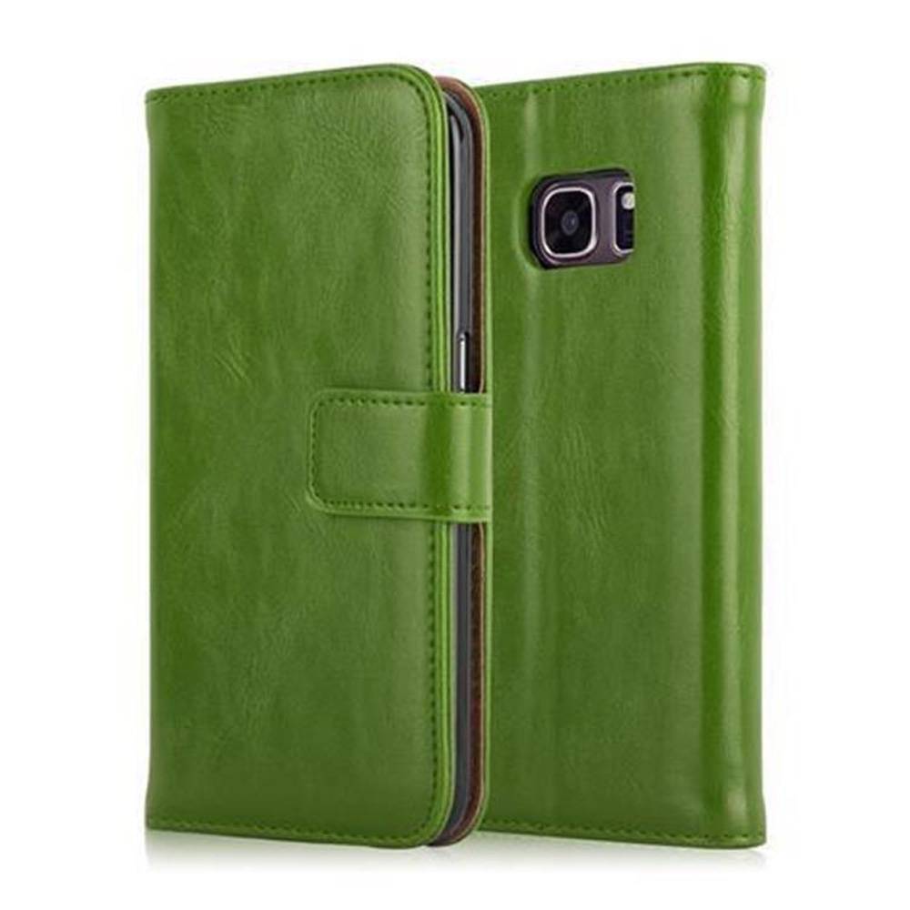 Cadorabo Hülle für Samsung Galaxy S7 Schutzhülle in Grün Handyhülle Book Tasche Case Etui Luxury