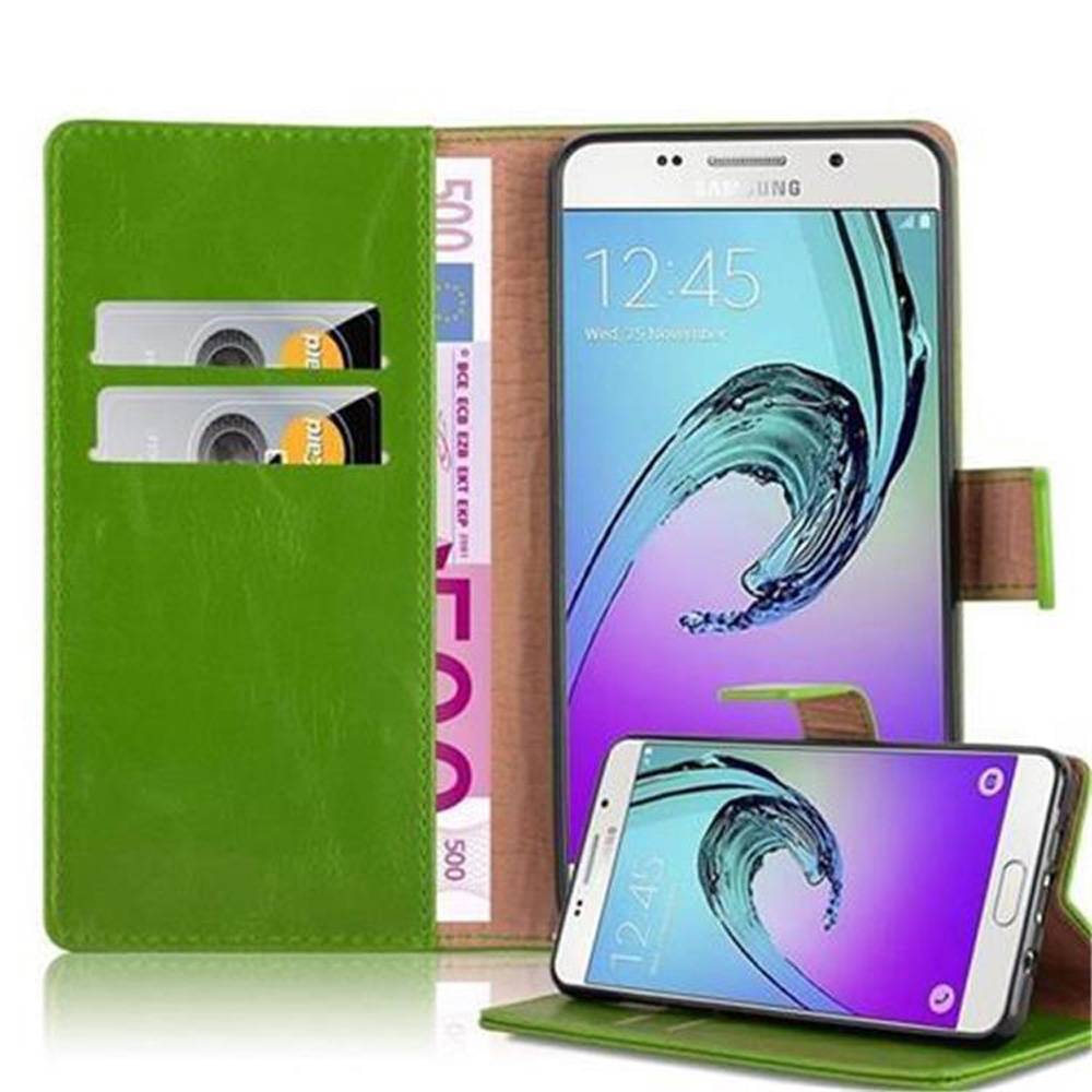 Cadorabo Hülle für Samsung Galaxy A5 2016 Schutzhülle in Grün Handyhülle Book Tasche Case Etui Luxury