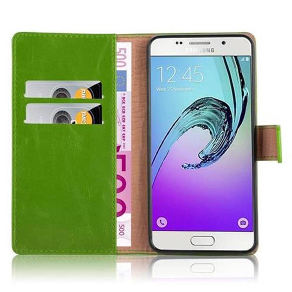 Cadorabo Hülle für Samsung Galaxy A5 2016 Schutzhülle in Grün Handyhülle Book Tasche Case Etui Luxury