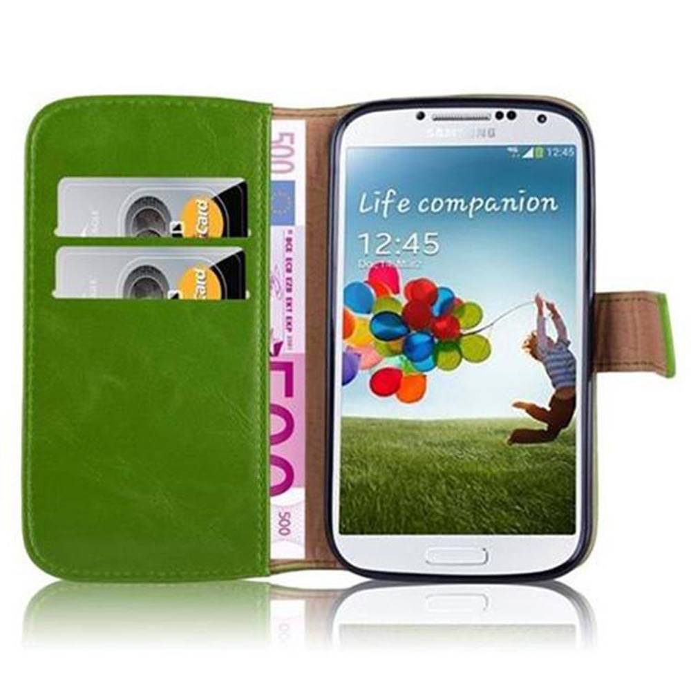 Cadorabo Hülle für Samsung Galaxy S4 Schutzhülle in Grün Handyhülle Book Tasche Case Etui Luxury
