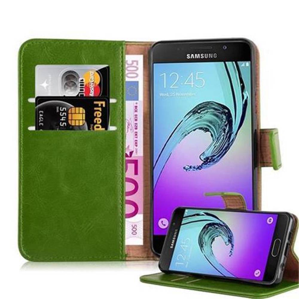 Cadorabo Hülle für Samsung Galaxy A3 2016 Schutzhülle in Grün Handyhülle Book Tasche Case Etui Luxury
