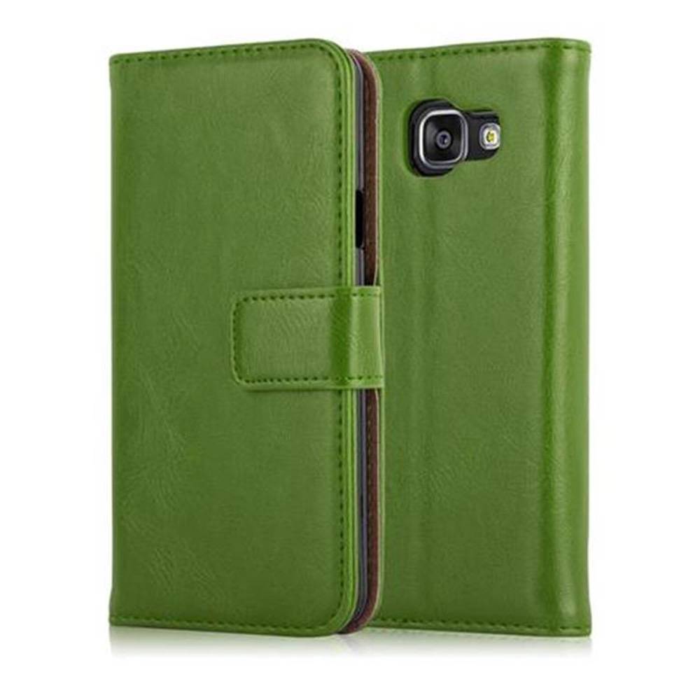 Cadorabo Hülle für Samsung Galaxy A3 2016 Schutzhülle in Grün Handyhülle Book Tasche Case Etui Luxury