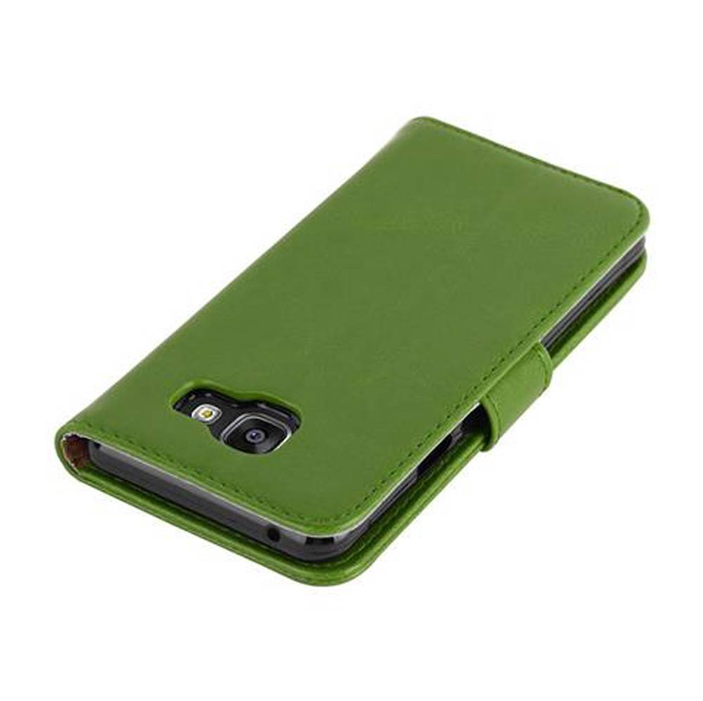 Cadorabo Hülle für Samsung Galaxy A3 2016 Schutzhülle in Grün Handyhülle Book Tasche Case Etui Luxury