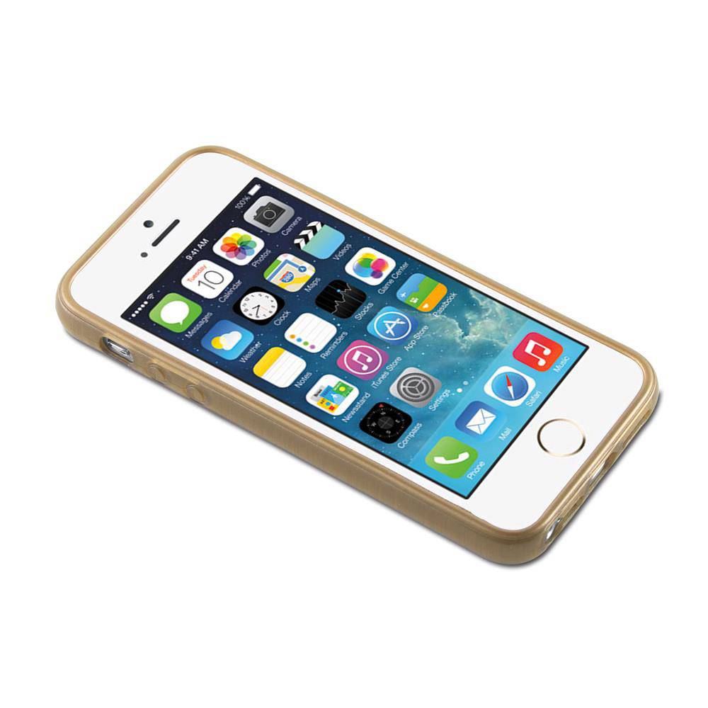 Cadorabo Hülle für Apple iPhone 5 / 5S / SE 2016 Schutz Hülle in Gold Schutzhülle TPU Silikon Etui Case Cover