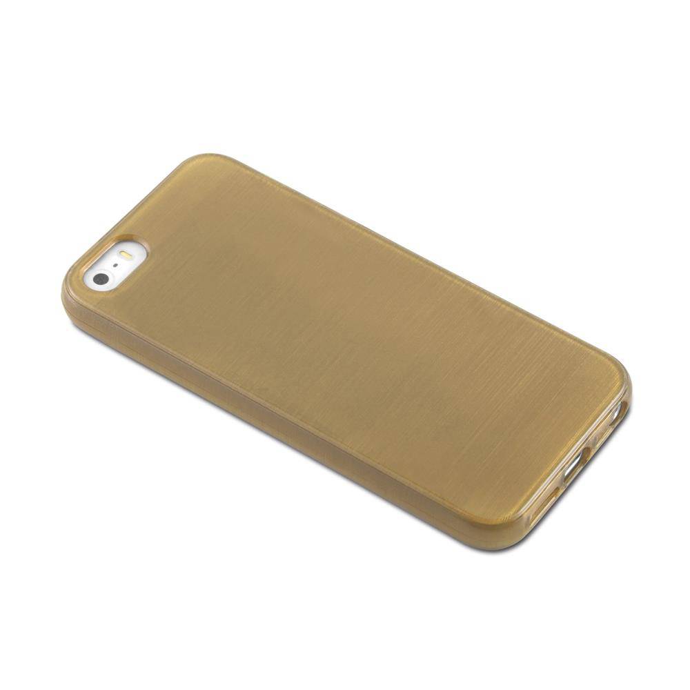 Cadorabo Hülle für Apple iPhone 5 / 5S / SE 2016 Schutz Hülle in Gold Schutzhülle TPU Silikon Etui Case Cover