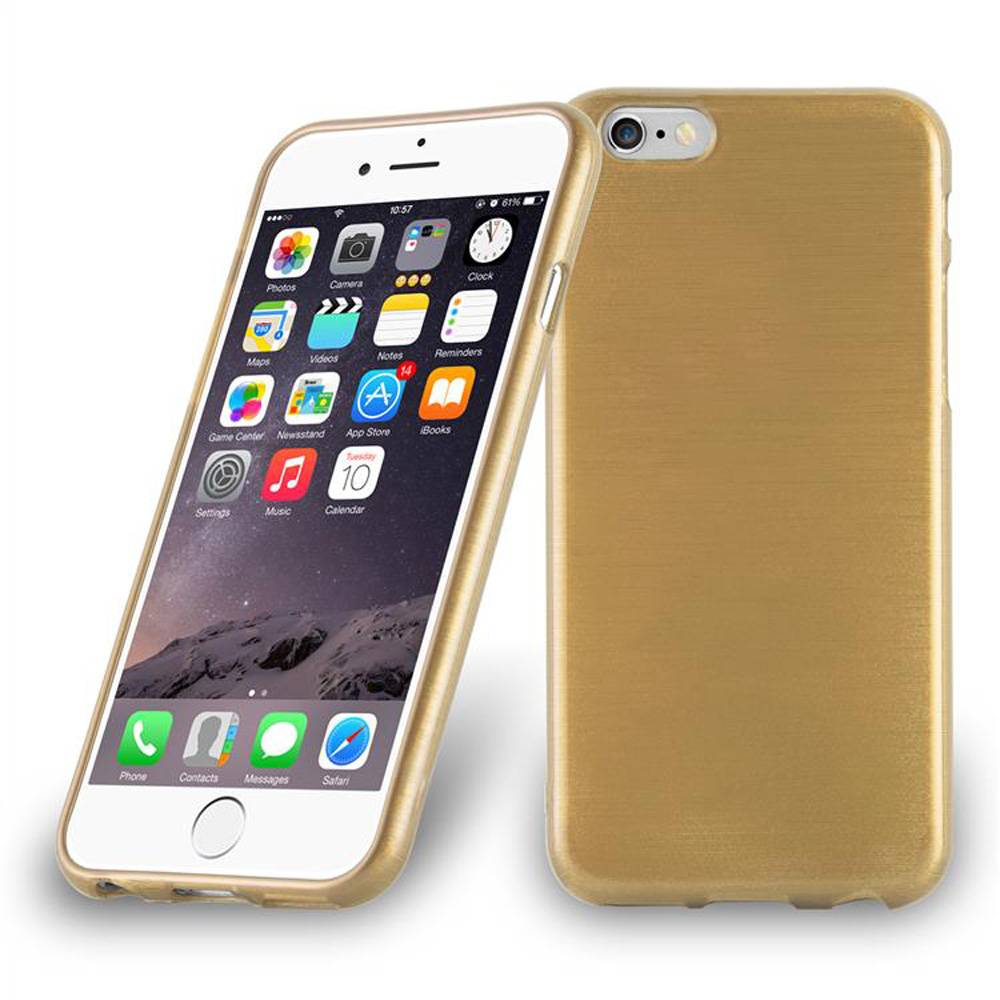 Cadorabo Hülle für Apple iPhone 6 / 6S Schutz Hülle in Gold Schutzhülle TPU Silikon Etui Case Cover