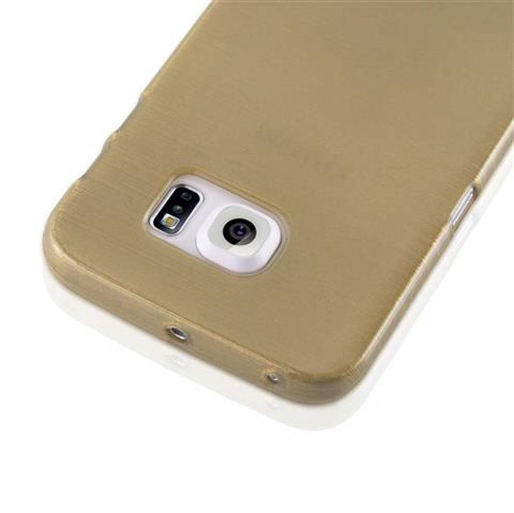 Cadorabo Hülle für Samsung Galaxy S6 EDGE Schutz Hülle in Gold Schutzhülle TPU Silikon Etui Case Cover