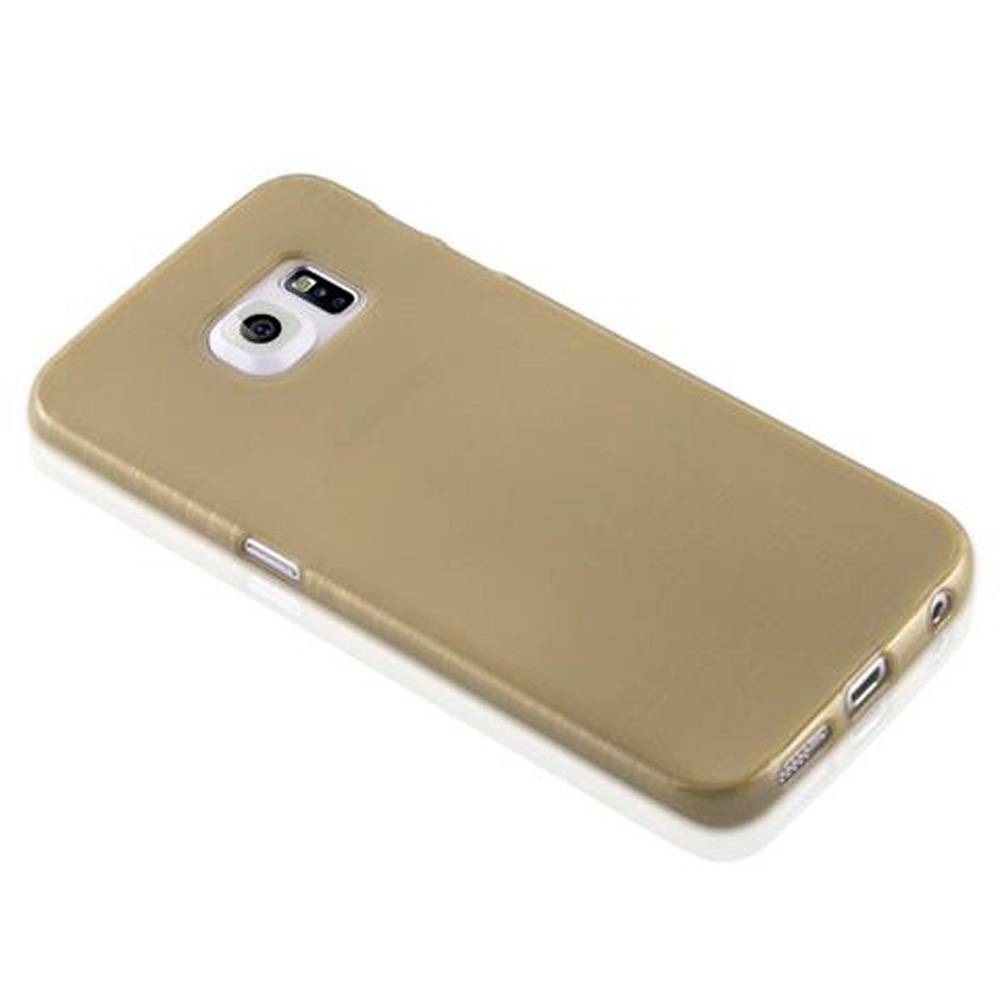 Cadorabo Hülle für Samsung Galaxy S6 EDGE Schutz Hülle in Gold Schutzhülle TPU Silikon Etui Case Cover