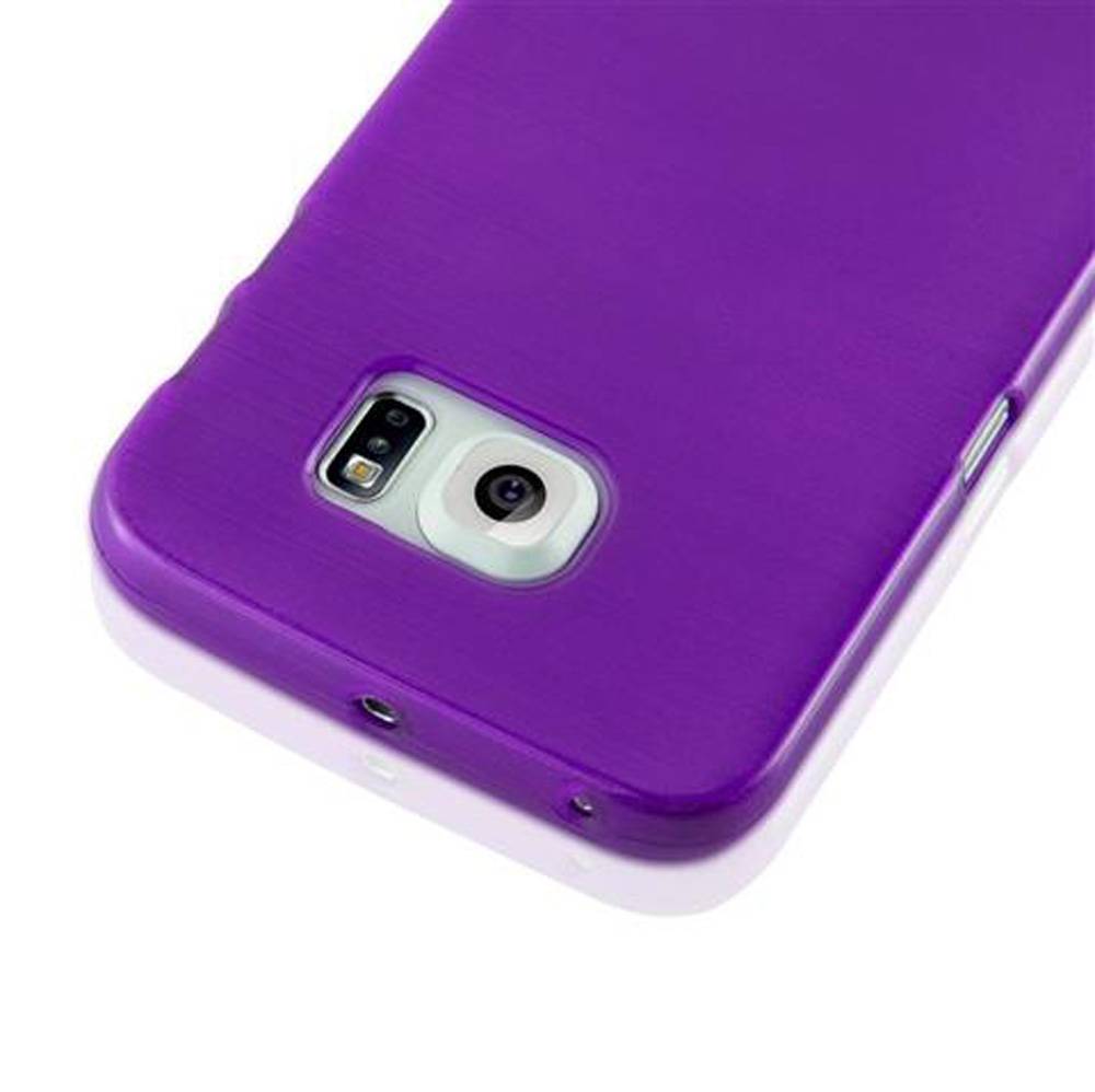 Cadorabo Hülle für Samsung Galaxy S6 EDGE Schutz Hülle in Lila Schutzhülle TPU Silikon Etui Case Cover