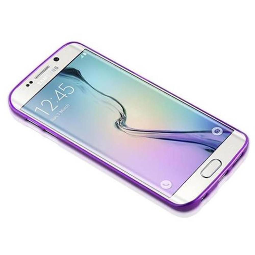 Cadorabo Hülle für Samsung Galaxy S6 EDGE Schutz Hülle in Lila Schutzhülle TPU Silikon Etui Case Cover