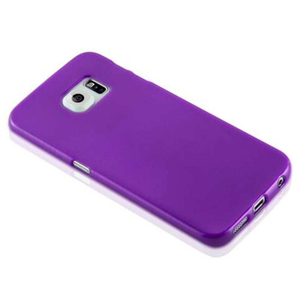 Cadorabo Hülle für Samsung Galaxy S6 EDGE Schutz Hülle in Lila Schutzhülle TPU Silikon Etui Case Cover