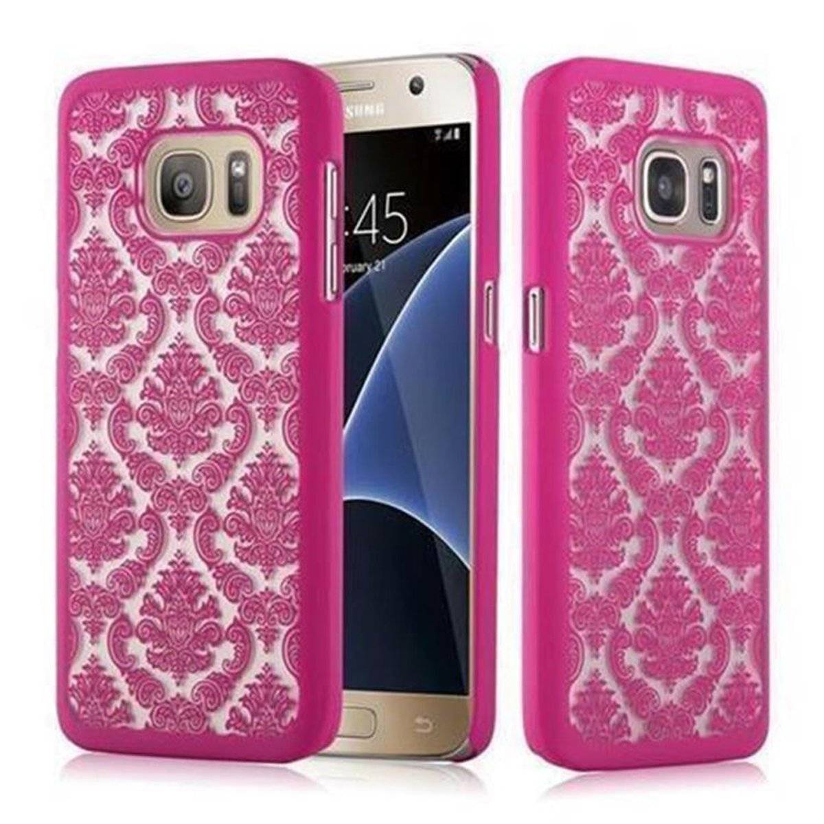 Handy Schutzhülle - Hülle - Robustes Ultra Slim Hard Cover Back Cover Bumper, pink, Backcover für Samsung Galaxy S7