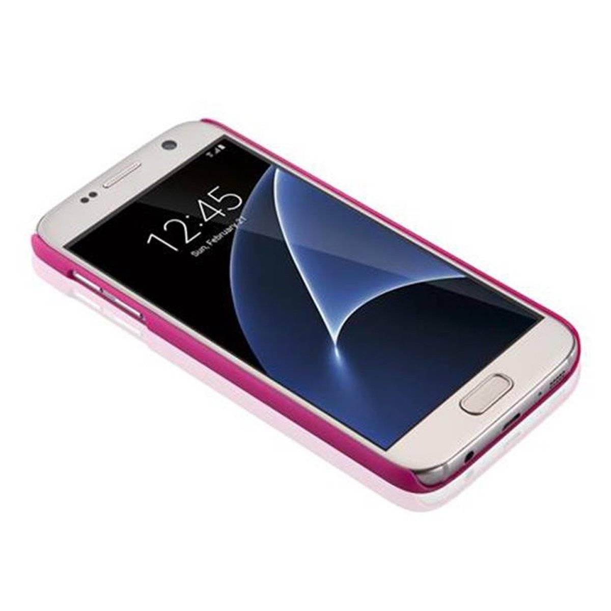 Handy Schutzhülle - Hülle - Robustes Ultra Slim Hard Cover Back Cover Bumper, pink, Backcover für Samsung Galaxy S7