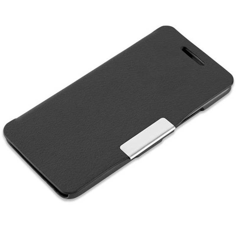 Cadorabo Hülle für HTC ONE MINI M4 - Hülle in KAVIAR SCHWARZ – Handyhülle mit Magnetverschluss im Ultra Slim Book Design