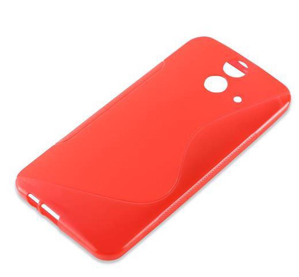 Cadorabo Schutzhülle für HTC ONE E8 Hülle in Rot Handyhülle Case TPU Silikon Etui