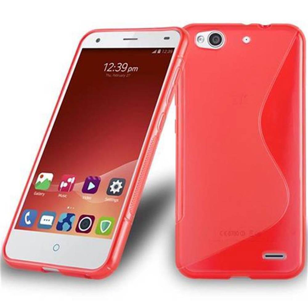 Cadorabo Schutzhülle für ZTE Blade S6 LUX Hülle in Rot Handyhülle Case TPU Silikon Etui