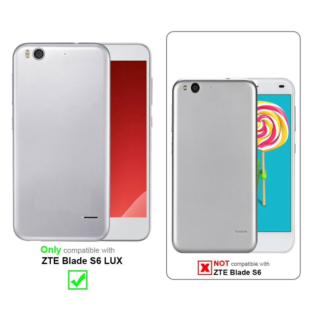 Cadorabo Schutzhülle für ZTE Blade S6 LUX Hülle in Rot Handyhülle Case TPU Silikon Etui