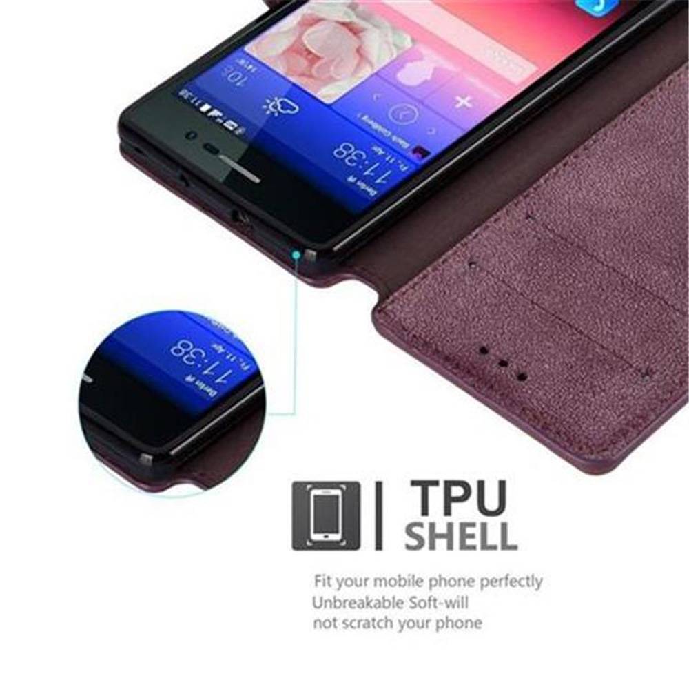 Cadorabo Hülle für Huawei ASCEND P7 Hülle in Rot Schutzhülle Handyhülle Etui Case Cover