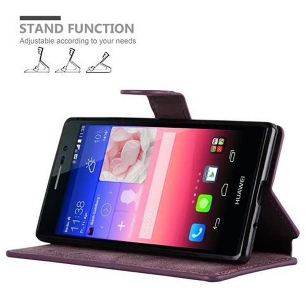 Cadorabo Hülle für Huawei ASCEND P7 Hülle in Rot Schutzhülle Handyhülle Etui Case Cover