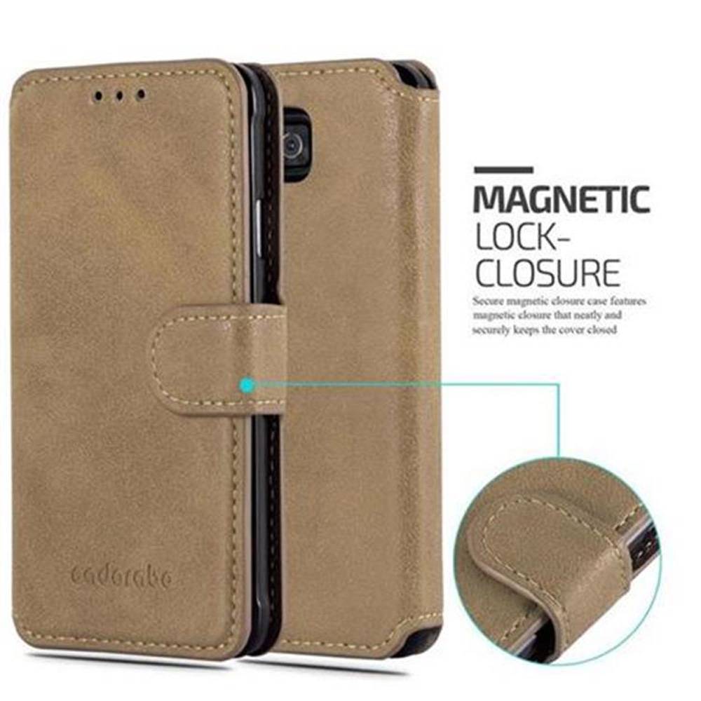 Cadorabo Hülle für Samsung Galaxy ALPHA Hülle in Braun Schutzhülle Handyhülle Etui Case Cover