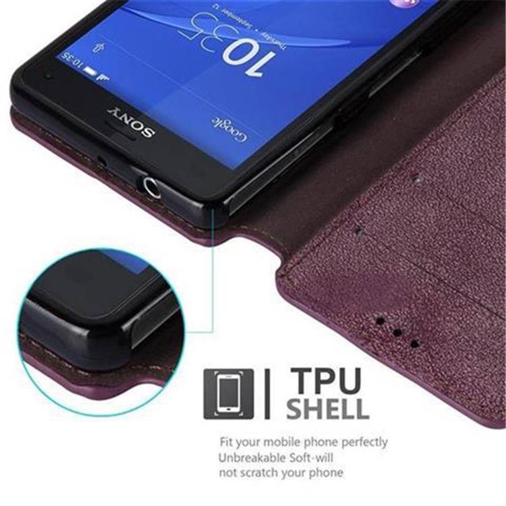 Cadorabo Hülle für Sony Xperia Z3 COMPACT Hülle in Rot Schutzhülle Handyhülle Etui Case Cover