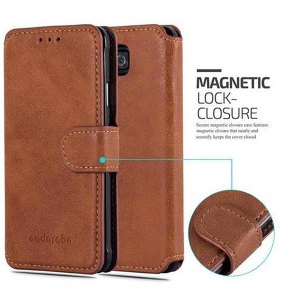 Cadorabo Hülle für Samsung Galaxy ALPHA Hülle in Braun Schutzhülle Handyhülle Etui Case Cover