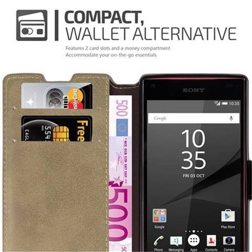 Cadorabo Hülle für Sony Xperia Z5 COMPACT Hülle in Braun Schutzhülle Handyhülle Etui Case Cover