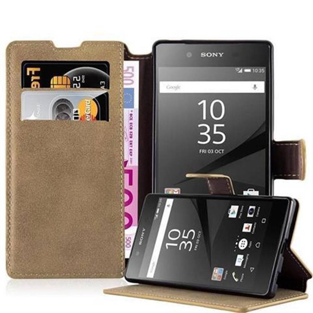 Cadorabo Hülle für Sony Xperia Z5 Hülle in Braun Schutzhülle Handyhülle Etui Case Cover