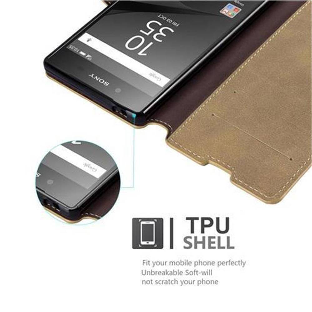 Cadorabo Hülle für Sony Xperia Z5 Hülle in Braun Schutzhülle Handyhülle Etui Case Cover