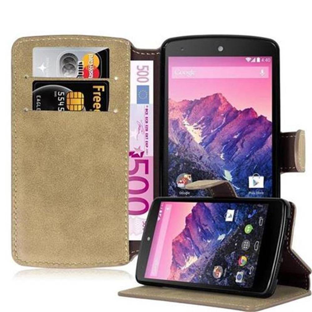 Cadorabo Hülle für LG Google NEXUS 5 Hülle in Braun Schutzhülle Handyhülle Etui Case Cover