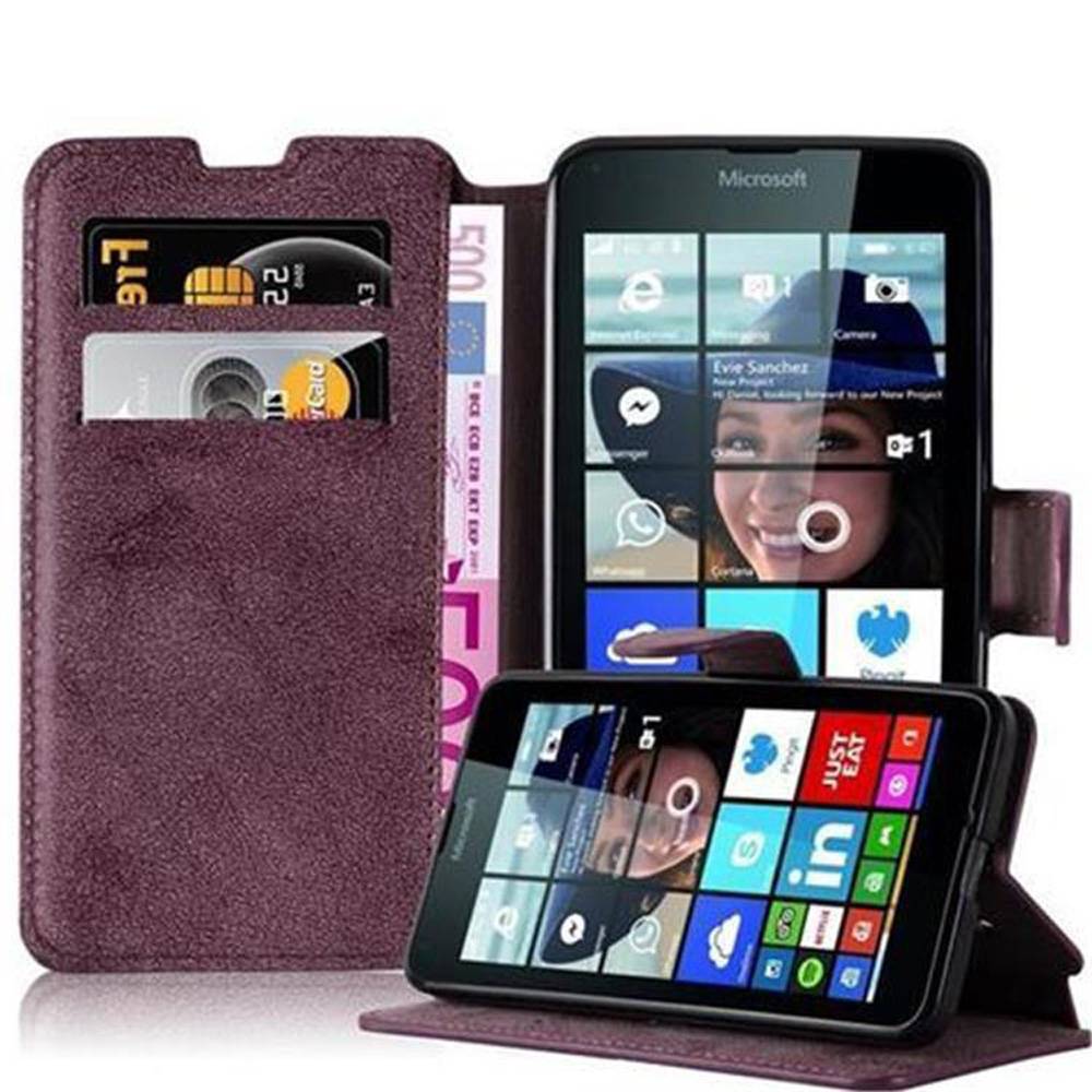 Cadorabo Hülle für Nokia Lumia 640 Hülle in Rot Schutzhülle Handyhülle Etui Case Cover