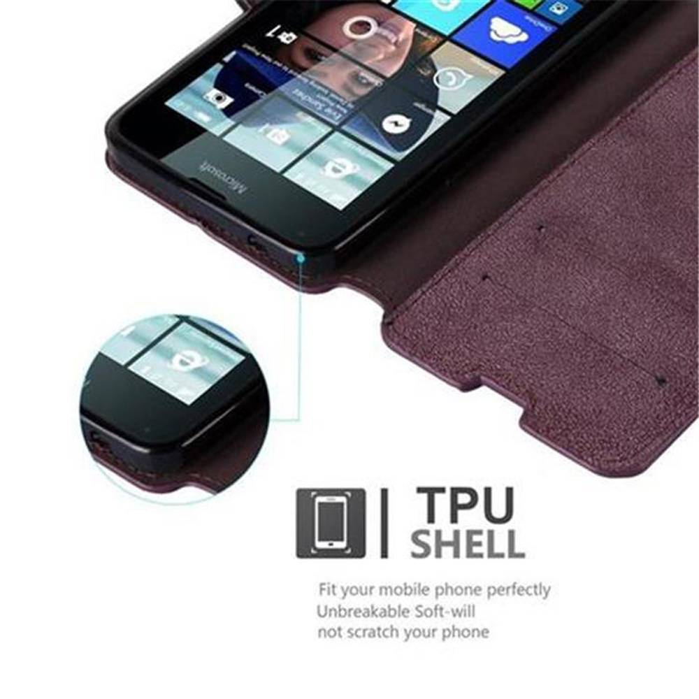 Cadorabo Hülle für Nokia Lumia 640 Hülle in Rot Schutzhülle Handyhülle Etui Case Cover