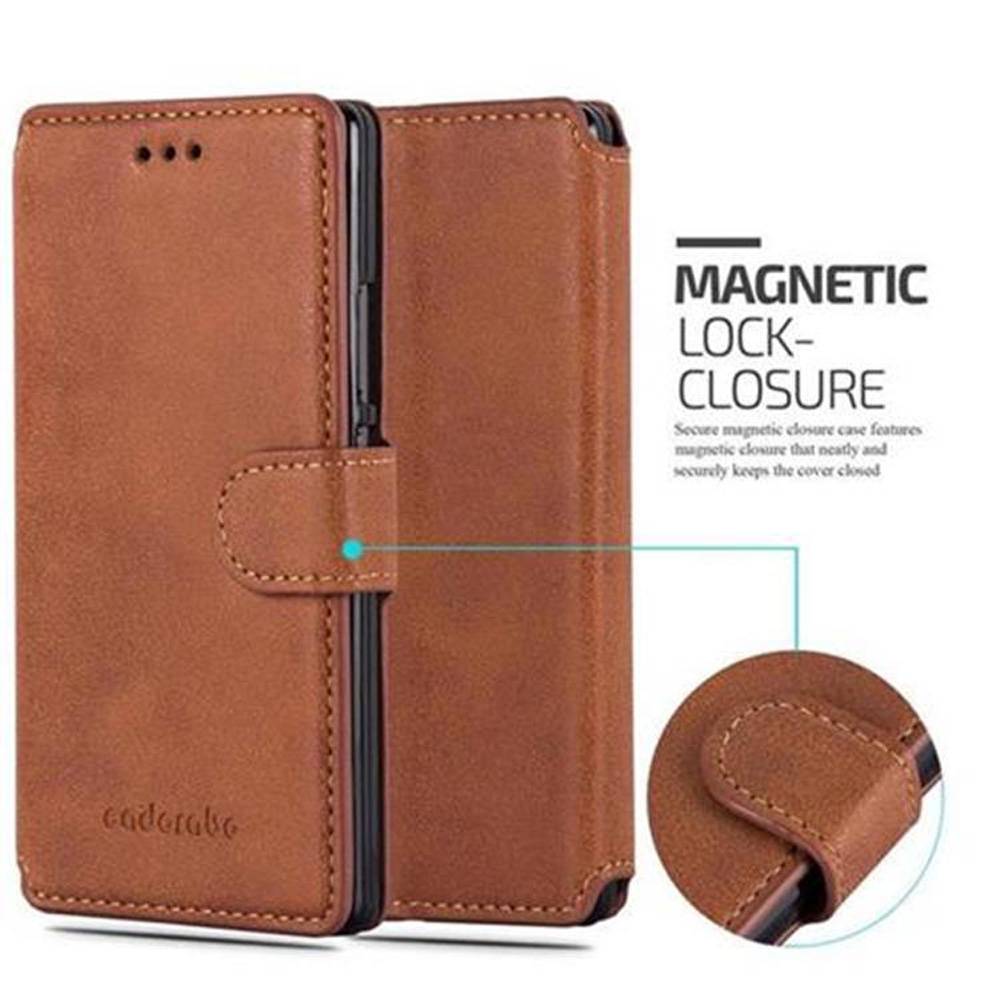 Cadorabo Hülle für Huawei ASCEND P7 Hülle in Braun Schutzhülle Handyhülle Etui Case Cover