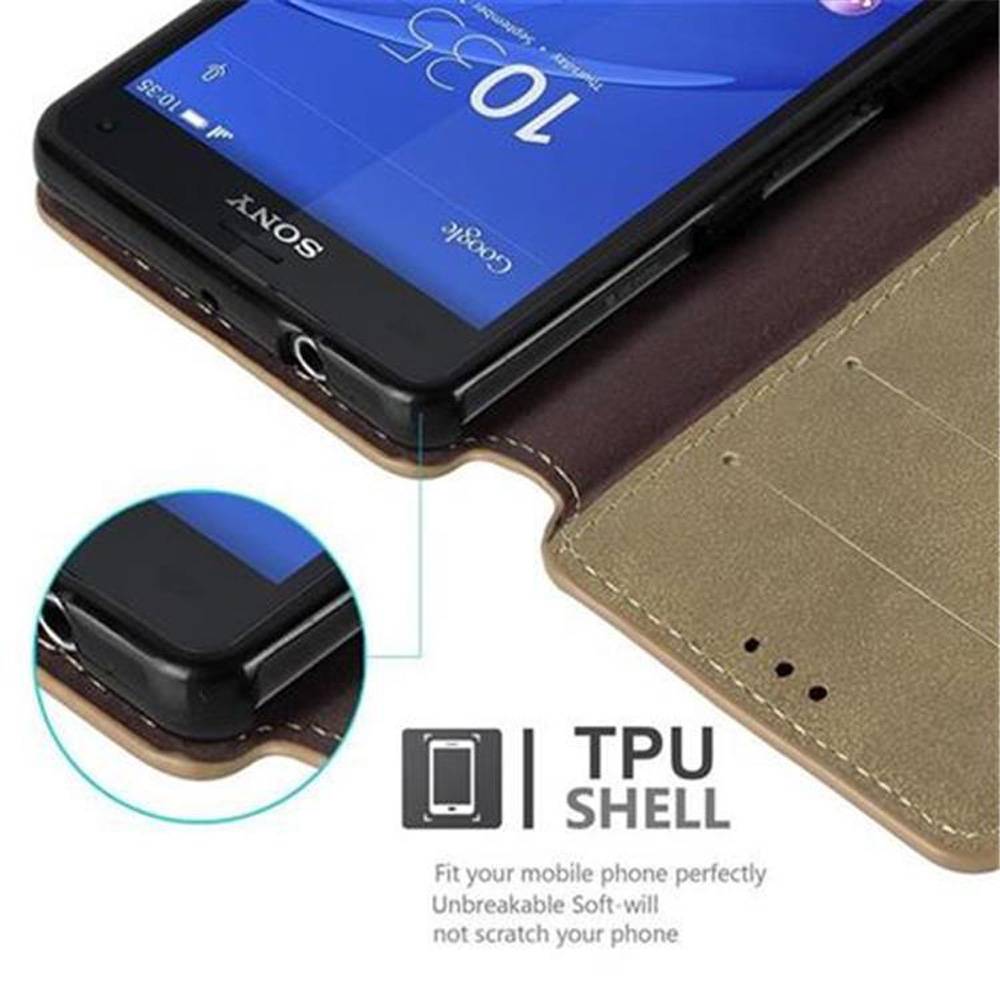 Cadorabo Hülle für Sony Xperia Z3 COMPACT Hülle in Braun Schutzhülle Handyhülle Etui Case Cover