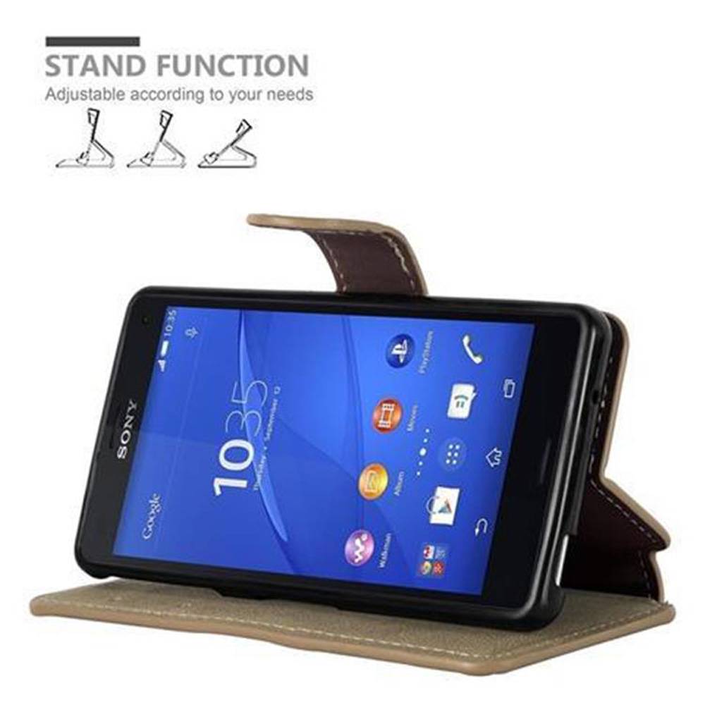 Cadorabo Hülle für Sony Xperia Z3 COMPACT Hülle in Braun Schutzhülle Handyhülle Etui Case Cover