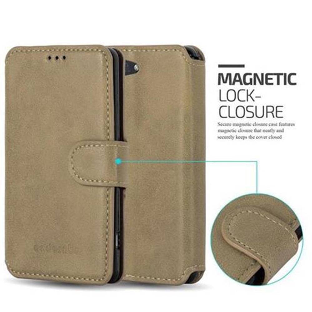 Cadorabo Hülle für Sony Xperia Z3 COMPACT Hülle in Braun Schutzhülle Handyhülle Etui Case Cover