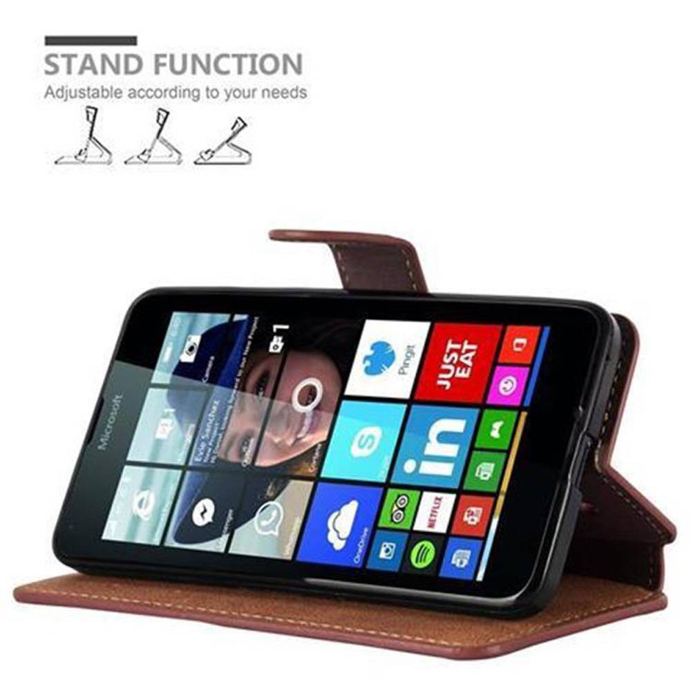 Cadorabo Hülle für Nokia Lumia 640 Hülle in Braun Schutzhülle Handyhülle Etui Case Cover